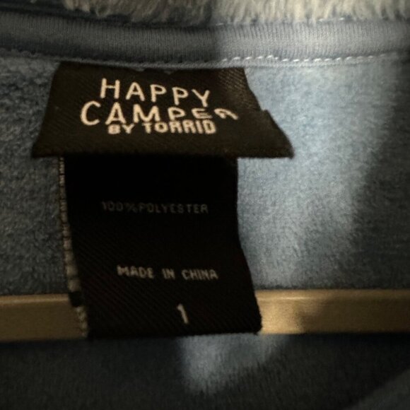 Torrid Faux Fur Active Bomber Jacket Happy Camper Blue Women's Plus Size 1X - Picture 7 of 8